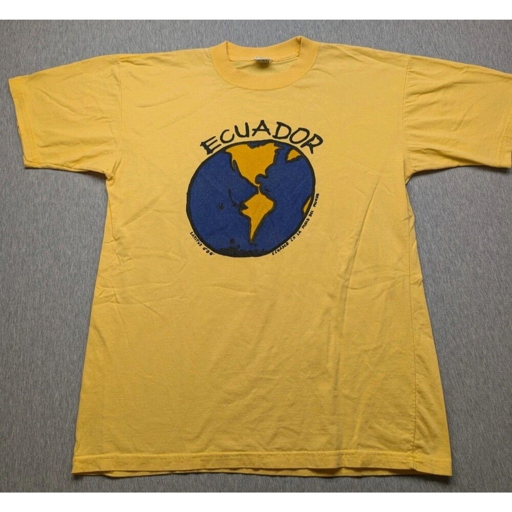 Vintage 90s Klass Tag Del Mundo Middle Of The Earth XL Shirt